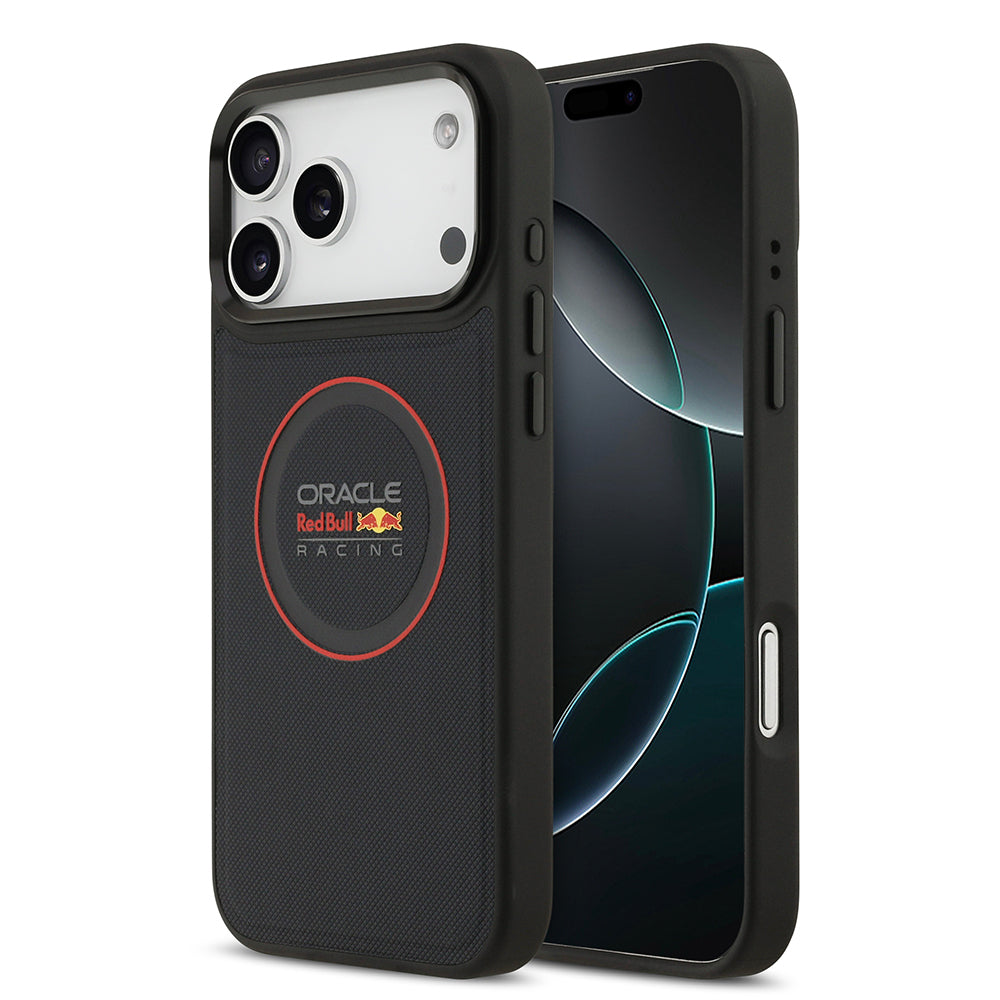 __vg|Siyah|0|3666339526849-01|Apple iPhone 17 Pro Max Kılıf Redbull Orjinal Lisanslı MagSafe Şarj Özellikli Kırmızı Halka ve Logo Kabartmalı PU Deri Kapak