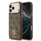 __vg|Kahverengi|0|3666339529291-01|Apple iPhone 17 Pro Max Kılıf Guess Orjinal Lisanslı MagSafe Şarj Özellikli Gold Metal Kamera Çerçeveli Taşlı 4G Logolu Kapak
