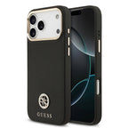 __vg|Siyah|0|3666339529772-01|Apple iPhone 17 Pro Max Kılıf Guess Orjinal Lisanslı MagSafe Şarj Özellikli Grained Yazı ve Taşlı 4G Logolu Kapak