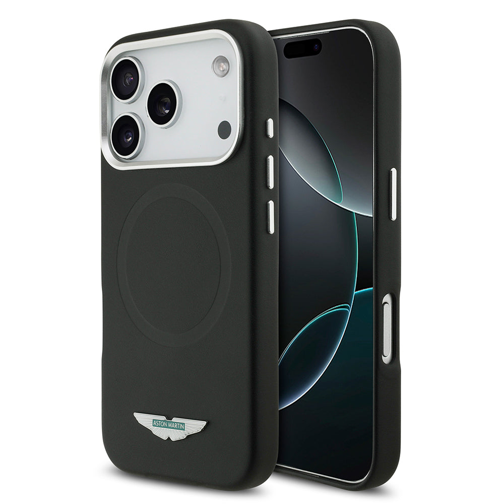 __vg|Siyah|0|3666339533243-01|Apple iPhone 17 Pro Max Kılıf Aston Martin Orjinal Lisanslı MagSafe Şarj Özellikli Metal Logolu PU Deri Kapak