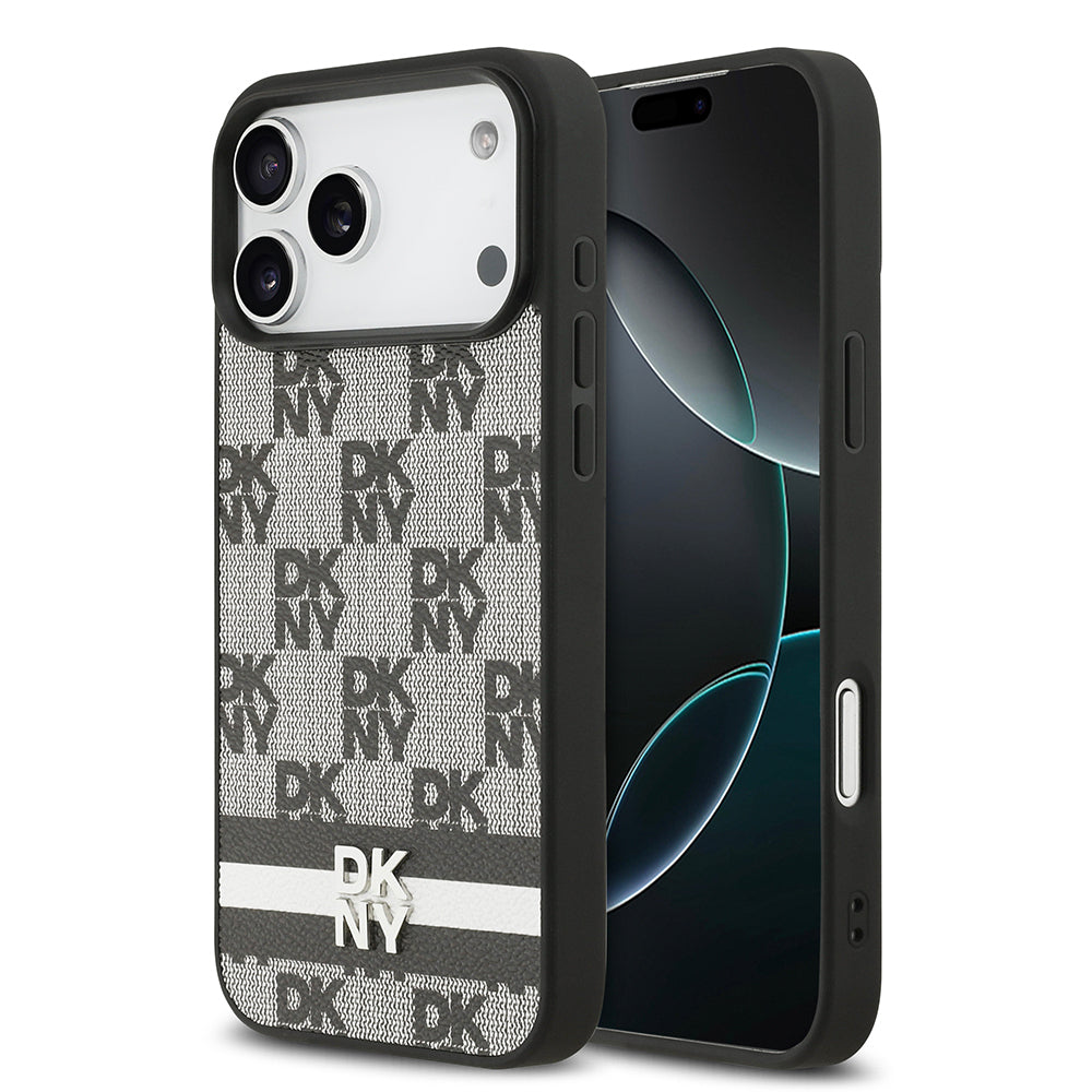 __vg|Siyah|0|3666339549015-01|Apple iPhone 17 Pro Max Kılıf DKNY Orjinal Lisanslı MagSafe Şarj Özellikli 3D Yazılı Metal Logolu Kapak