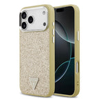__vg|Gold|0|3666339557454-01|Apple iPhone 17 Pro Max Kılıf Guess Orjinal Lisanslı MagSafe Şarj Özellikli Metal Kamera Çerçeveli Üçgen Logolu Glitter Kapak