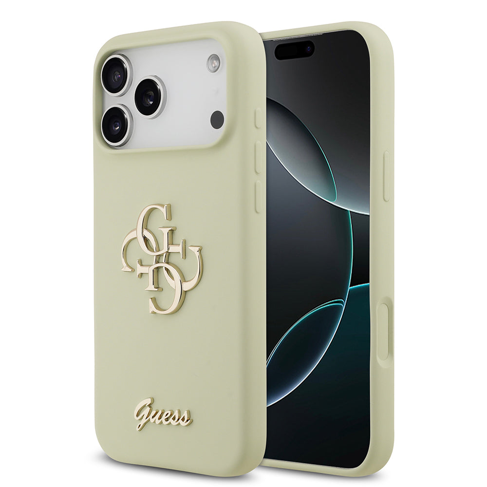 __vg|Yeşil|0|3666339557775-01|Apple iPhone 17 Pro Max Kılıf Guess Orjinal Lisanslı Grained Yazı Logolu Kapak
