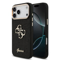 __vg|Siyah|0|3666339557942-01|Apple iPhone 17 Pro Max Kılıf Guess Orjinal Lisanslı 4G Büyük Metal Kamera Çerçeveli ve Logolu Glitter Kapak
