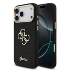 __vg|Siyah|0|3666339557942-01|Apple iPhone 17 Pro Max Kılıf Guess Orjinal Lisanslı 4G Büyük Metal Kamera Çerçeveli ve Logolu Glitter Kapak