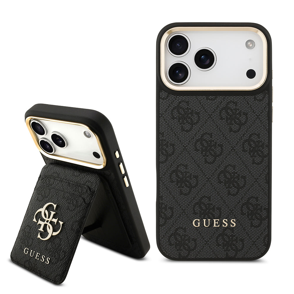 __vg|Siyah|0|3666339558666-01|Apple iPhone 17 Pro Max Kılıf Guess Orjinal Lisanslı MagSafe Şarj Özellikli 4G Metal Büyük Logolu Kartlıklı Kapak