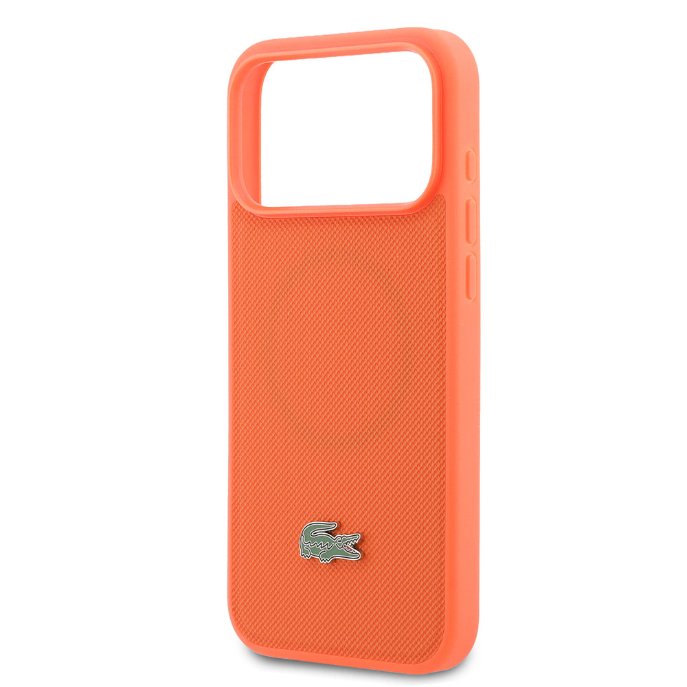 __vg|Turuncu|5|3666339578374-06|Apple iPhone 17 Pro Max Kılıf Lacoste Orjinal Lisanslı MagSafe Şarj Özellikli PU Pike Desenli Metal Logolu Kapak