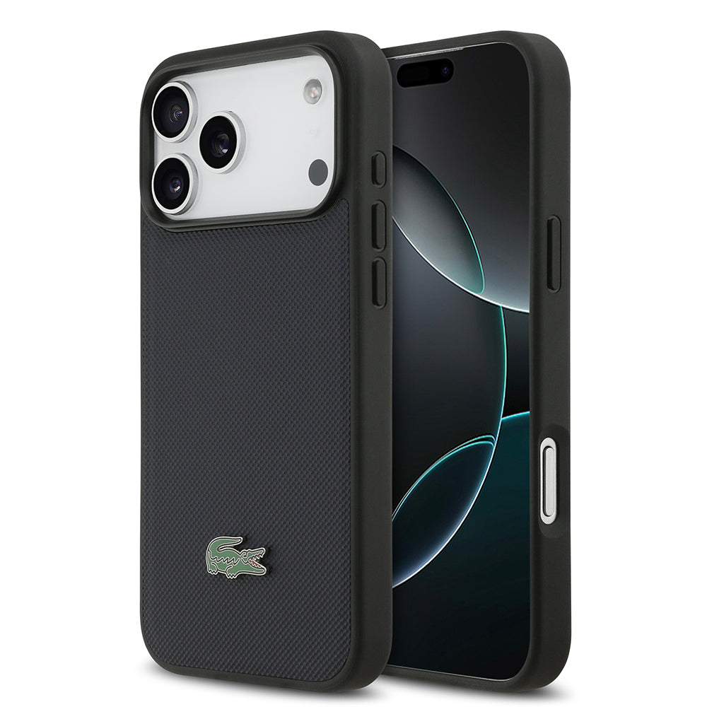 __vg|Lacivert|0|3666339578497-01|Apple iPhone 17 Pro Max Kılıf Lacoste Orjinal Lisanslı MagSafe Şarj Özellikli PU Pike Desenli Metal Logolu Kapak