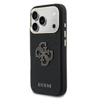 __vg|Siyah|1|3666339583996-02|Apple iPhone 17 Pro Max Kılıf Guess Orjinal Lisanslı 4G Büyük Metal Kamera Çerçeveli PU Deri Resin Kapak