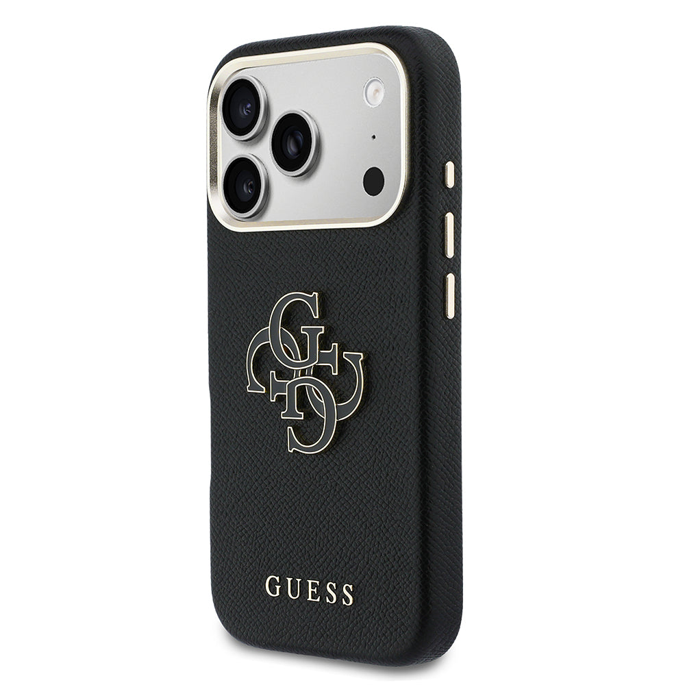 __vg|Siyah|1|3666339583996-02|Apple iPhone 17 Pro Max Kılıf Guess Orjinal Lisanslı 4G Büyük Metal Kamera Çerçeveli PU Deri Resin Kapak