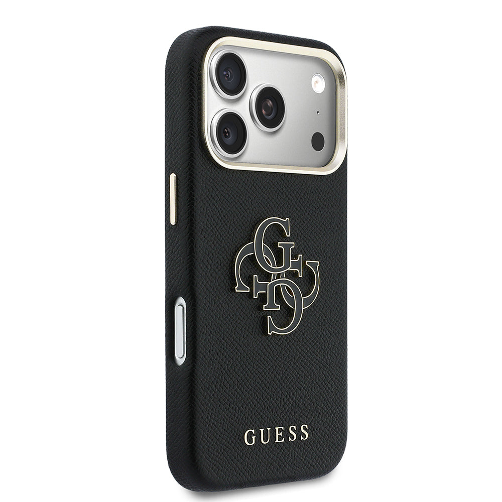 __vg|Siyah|3|3666339583996-04|Apple iPhone 17 Pro Max Kılıf Guess Orjinal Lisanslı 4G Büyük Metal Kamera Çerçeveli PU Deri Resin Kapak