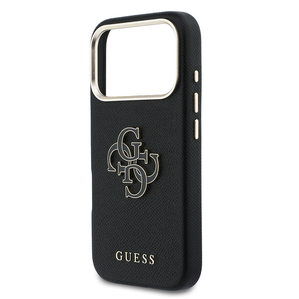 __vg|Siyah|5|3666339583996-06|Apple iPhone 17 Pro Max Kılıf Guess Orjinal Lisanslı 4G Büyük Metal Kamera Çerçeveli PU Deri Resin Kapak