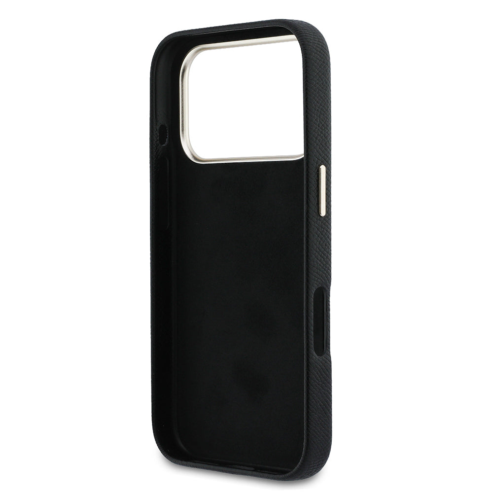 __vg|Siyah|6|3666339583996-07|Apple iPhone 17 Pro Max Kılıf Guess Orjinal Lisanslı 4G Büyük Metal Kamera Çerçeveli PU Deri Resin Kapak