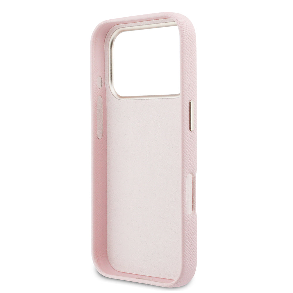 __vg|Pembe|6|3666339584474-07|Apple iPhone 17 Pro Max Kılıf Guess Orjinal Lisanslı 4G Büyük Metal Kamera Çerçeveli PU Deri Resin Kapak