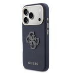 __vg|Mavi|1|3666339584795-02|Apple iPhone 17 Pro Max Kılıf Guess Orjinal Lisanslı 4G Büyük Metal Kamera Çerçeveli PU Deri Resin Kapak