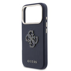 __vg|Mavi|5|3666339584795-06|Apple iPhone 17 Pro Max Kılıf Guess Orjinal Lisanslı 4G Büyük Metal Kamera Çerçeveli PU Deri Resin Kapak