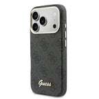 __vg|Siyah|1|3666339584955-02|Apple iPhone 17 Pro Max Kılıf Guess Orjinal Lisanslı MagSafe Şarj Özellikli Script Yazı Logolu 4G Desenli Kapak