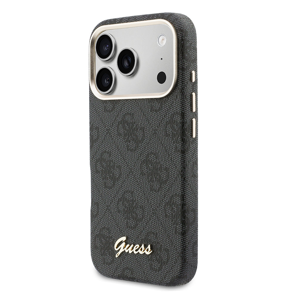 __vg|Siyah|1|3666339584955-02|Apple iPhone 17 Pro Max Kılıf Guess Orjinal Lisanslı MagSafe Şarj Özellikli Script Yazı Logolu 4G Desenli Kapak
