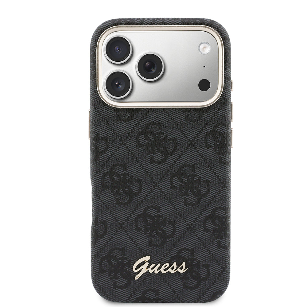 __vg|Siyah|2|3666339584955-03|Apple iPhone 17 Pro Max Kılıf Guess Orjinal Lisanslı MagSafe Şarj Özellikli Script Yazı Logolu 4G Desenli Kapak
