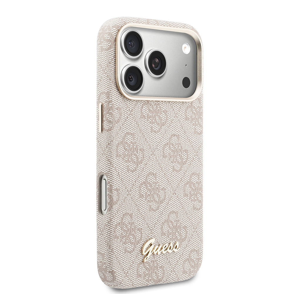 __vg|Pembe|3|3666339585433-04|Apple iPhone 17 Pro Max Kılıf Guess Orjinal Lisanslı MagSafe Şarj Özellikli Script Yazı Logolu 4G Desenli Kapak