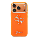 __vg|Turuncu|2|3666339590390-03|Apple iPhone 17 Pro Max Kılıf Guess Orjinal Lisanslı Yazı ve 4G Büyük Metal Logolu Silikon Kapak