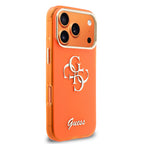 __vg|Turuncu|3|3666339590390-04|Apple iPhone 17 Pro Max Kılıf Guess Orjinal Lisanslı Yazı ve 4G Büyük Metal Logolu Silikon Kapak