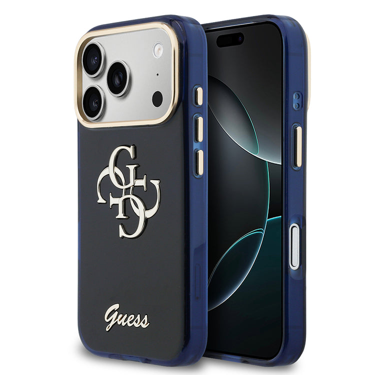 __vg|Mavi|0|3666339590550-01|Apple iPhone 17 Pro Max Kılıf Guess Orjinal Lisanslı Yazı ve 4G Büyük Metal Logolu Silikon Kapak