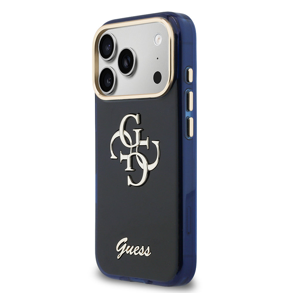 __vg|Mavi|1|3666339590550-02|Apple iPhone 17 Pro Max Kılıf Guess Orjinal Lisanslı Yazı ve 4G Büyük Metal Logolu Silikon Kapak