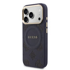 __vg|Lacivert|1|3666339593278-02|Apple iPhone 17 Pro Max Kılıf Guess Orjinal Lisanslı MagSafe Şarj Özellikli Sıcak Baskılı Yazı Logolu PU Deri Peony Kapak