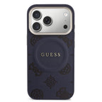 __vg|Lacivert|2|3666339593278-03|Apple iPhone 17 Pro Max Kılıf Guess Orjinal Lisanslı MagSafe Şarj Özellikli Sıcak Baskılı Yazı Logolu PU Deri Peony Kapak