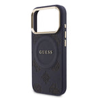 __vg|Lacivert|5|3666339593278-06|Apple iPhone 17 Pro Max Kılıf Guess Orjinal Lisanslı MagSafe Şarj Özellikli Sıcak Baskılı Yazı Logolu PU Deri Peony Kapak