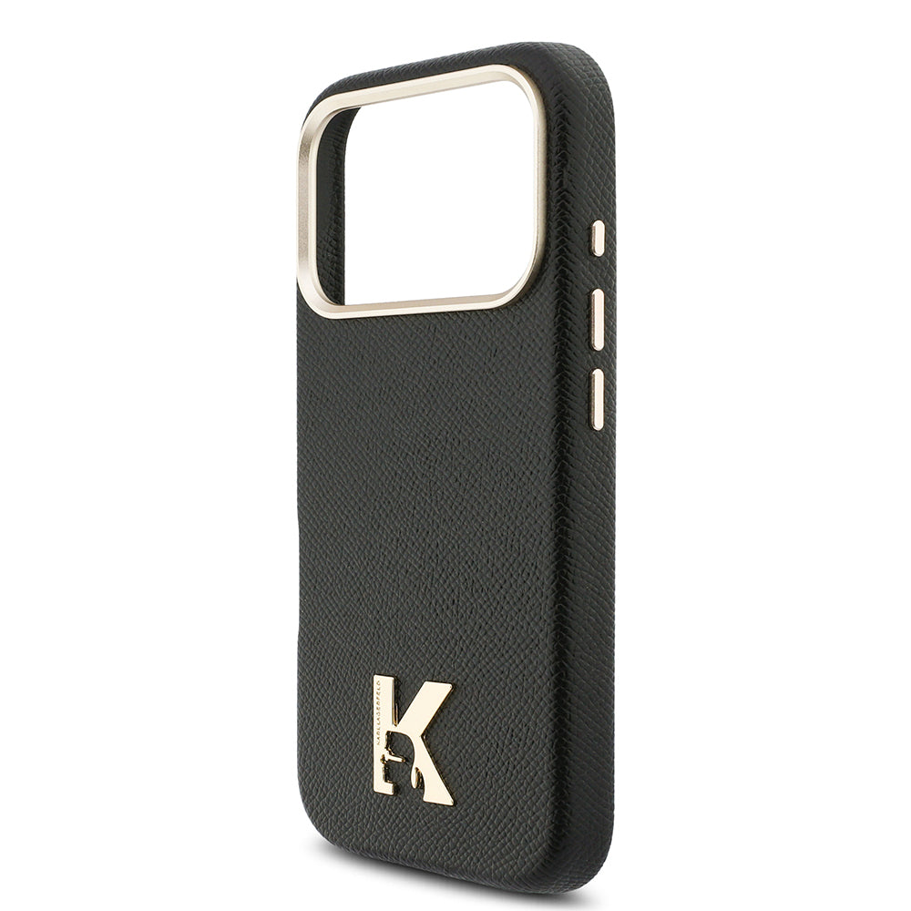 __vg|Siyah|5|3666339596620-06|Apple iPhone 17 Pro Max Kılıf Karl Lagerfeld Orjinal Lisanslı MagSafe Şarj Özellikli Gold Kamera Çerçeveli KHEAD Metal Logolu PU Deri Kapak