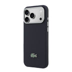 __vg|Lacivert|1|3666339610869-02|Apple iPhone 17 Pro Max Kılıf Lacoste Orjinal Lisanslı MagSafe Şarj Özellikli PVC Yarı Pike Desenli Arka Yüzey İkonik Timsah Dokuma Logolu Kapak