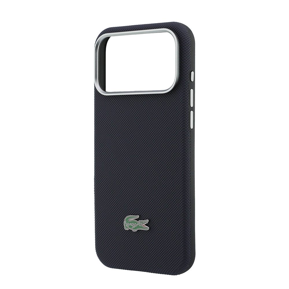 __vg|Lacivert|5|3666339610869-06|Apple iPhone 17 Pro Max Kılıf Lacoste Orjinal Lisanslı MagSafe Şarj Özellikli PVC Yarı Pike Desenli Arka Yüzey İkonik Timsah Dokuma Logolu Kapak