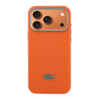__vg|Turuncu|2|3666339611347-03|Apple iPhone 17 Pro Max Kılıf Lacoste Orjinal Lisanslı MagSafe Şarj Özellikli PVC Yarı Pike Desenli Arka Yüzey İkonik Timsah Dokuma Logolu Kapak