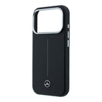 __vg|Siyah|5|3666339617714-06|Apple iPhone 17 Pro Max Kılıf Mercedes Benz Orjinal Lisanslı MagSafe Şarj Özellikli Metal Yıldız Logolu Çizgili Deri Kapak