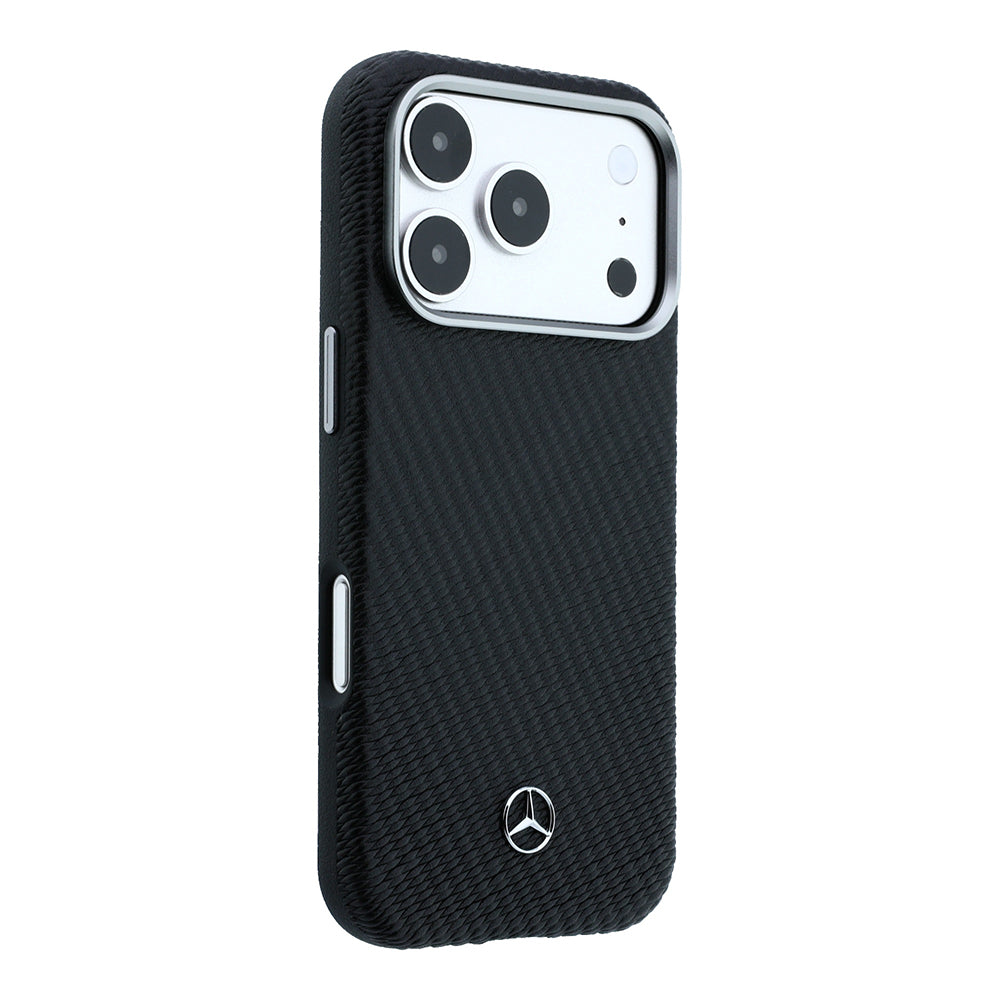 __vg|Siyah|3|3666339617936-04|Apple iPhone 17 Pro Max Kılıf Mercedes Benz Orjinal Lisanslı MagSafe Şarj Özellikli 3D Metal Logolu Wrap Wood Deri Kapak