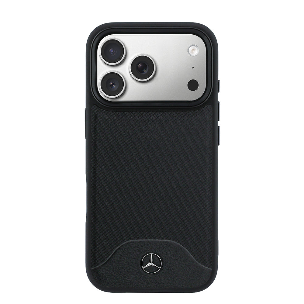 __vg|Siyah|2|3666339618636-03|Apple iPhone 17 Pro Max Kılıf Mercedes Benz Orjinal Lisanslı MagSafe Şarj Özellikli 3D Metal Logolu Wood Deri Dokumalı Kapak