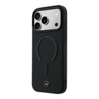 __vg|Siyah|1|3666339619077-02|Apple iPhone 17 Pro Max Kılıf Mercedes Benz Orjinal Lisanslı MagSafe Şarj Özellikli Metal Yıldız Logolu Kabartmalı Deri Kapak
