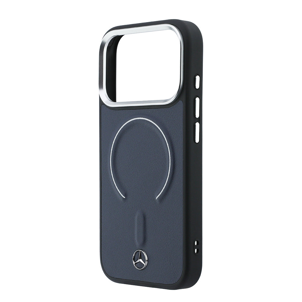 __vg|Lacivert|5|3666339619183-06|Apple iPhone 17 Pro Max Kılıf Mercedes Benz Orjinal Lisanslı MagSafe Şarj Özellikli Metal Yıldız Logolu Kabartmalı Deri Kapak