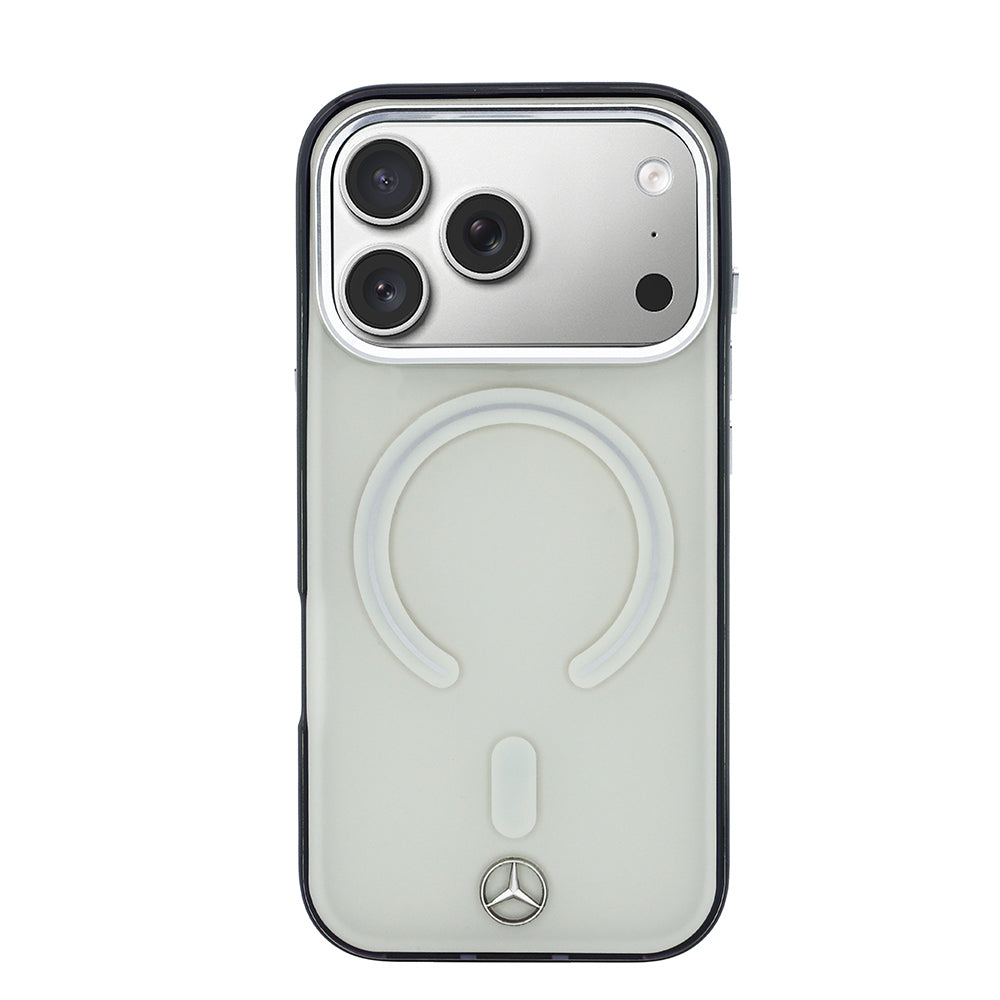 __vg|Bej|2|3666339619510-03|Apple iPhone 17 Pro Max Kılıf Mercedes Benz Orjinal Lisanslı MagSafe Şarj Özellikli Saydam Yüzey İkonik 3D Metal Logolu Kapak