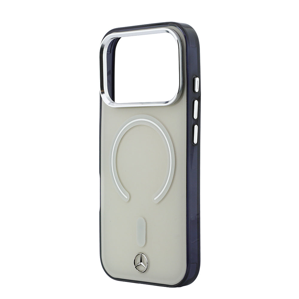 __vg|Bej|5|3666339619510-06|Apple iPhone 17 Pro Max Kılıf Mercedes Benz Orjinal Lisanslı MagSafe Şarj Özellikli Saydam Yüzey İkonik 3D Metal Logolu Kapak