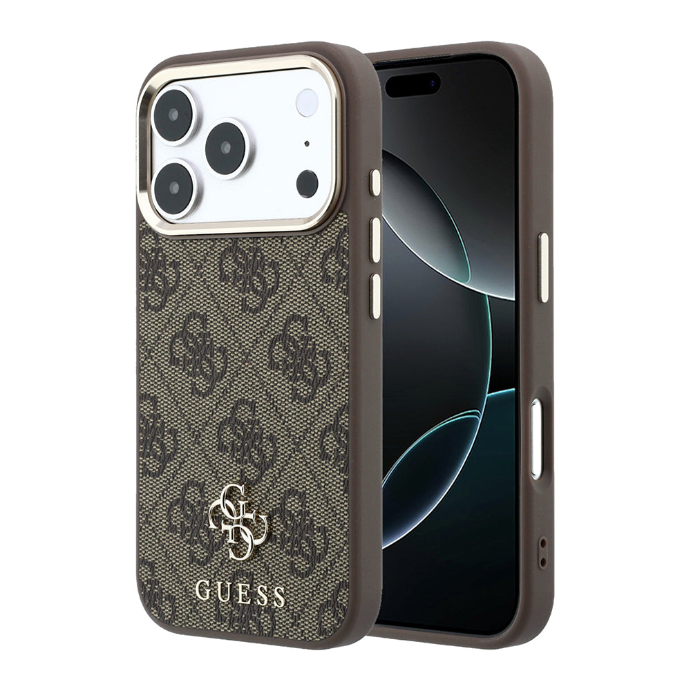 __vg|Kahverengi|0|3666339630812-01|Apple iPhone 17 Pro Max Kılıf Guess Orjinal Lisanslı MagSafe Şarj Özellikli Small 4G Classic Logolu Kapak