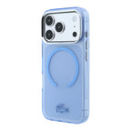 Apple iPhone 18 Pro Kılıf Lacoste Orjinal Lisanslı MagSafe C-Magnet İkonik Timsah Logolu IML Frosted Kapak - Açık Mavi