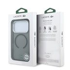 Apple iPhone 18 Pro Max Kılıf Lacoste Orjinal Lisanslı MagSafe Şarj Özellikli Lake Timsah Logolu IML Frosted Kapak - Siyah