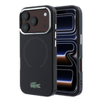 Apple iPhone 18 Pro Max Kılıf Lacoste Orjinal Lisanslı MagSafe Şarj Özellikli Lake Timsah Logolu IML Frosted Kapak - Bordo