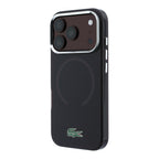 Apple iPhone 18 Pro Max Kılıf Lacoste Orjinal Lisanslı MagSafe Şarj Özellikli Lake Timsah Logolu IML Frosted Kapak - Bordo