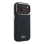 Apple iPhone 18 Pro Max Kılıf Lacoste Orjinal Lisanslı MagSafe Şarj Özellikli Lake Timsah Logolu IML Frosted Kapak - Bordo