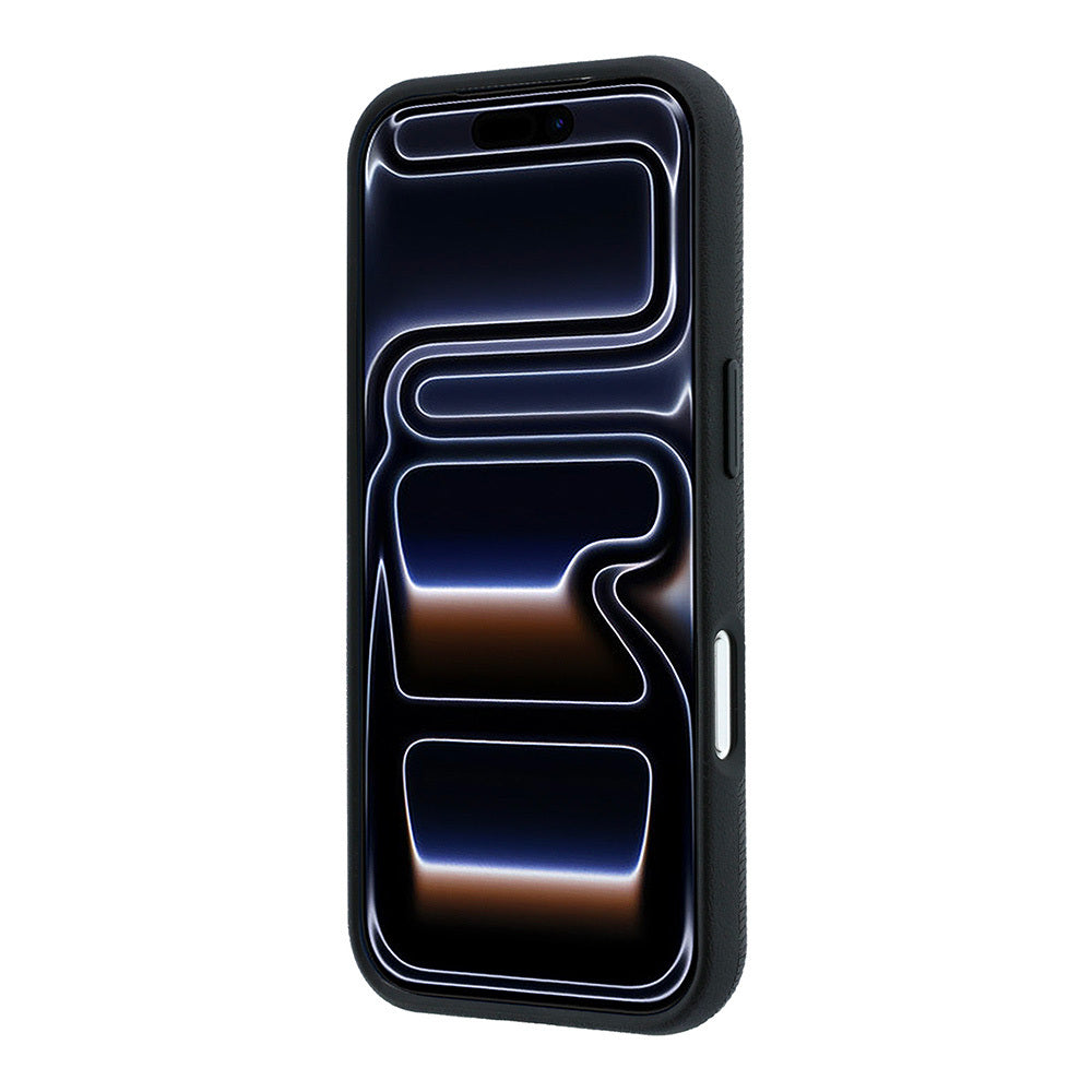 Apple iPhone 18 Pro Max Kılıf Mercedes Benz Orjinal Lisanslı MagSafe Şarj Özellikli 3D Metal Logolu Wrap Wood Deri Kapak - Siyah