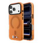 Apple iPhone 18 Pro Kılıf BMW Orjinal Lisanslı MagSafe Şarj Özellikli Metal Buton Tasarımlı Buzlu IML Baskılı Kapak - Turuncu